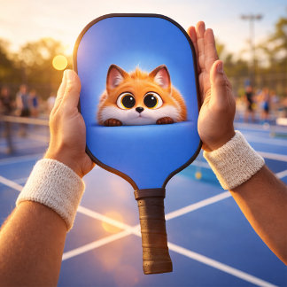Cute Peekaboo Fox Carbon Fibre Pickleball Paddle