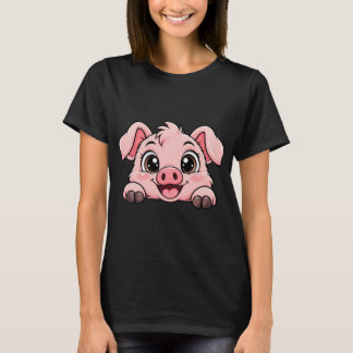Cute Peekaboo Pig T-Shirt