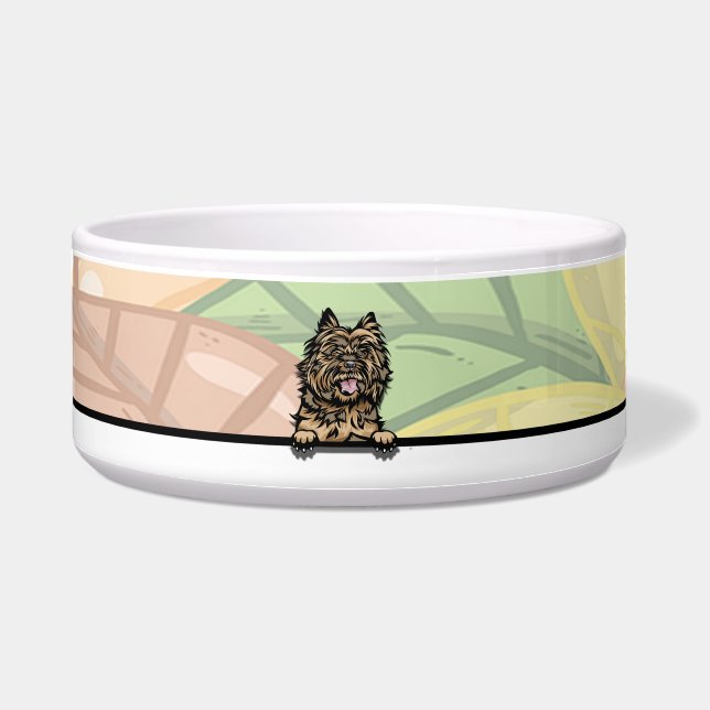Cute Peeking Cairn Terrier, food or drink (Front)