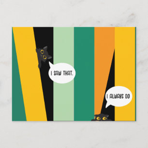 Cute Peeking Cat Funny Cat Lover Gift Postcard