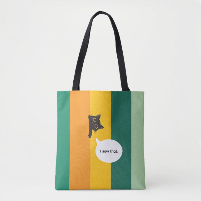 Cute Peeking Cat Funny Cat Lover Gift Tote Bag (Front)