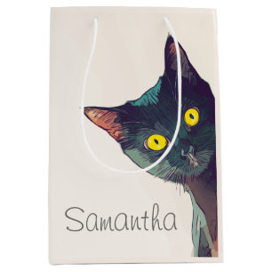 Cute Peeking Cat Gift Bag