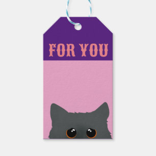 CUTE PEEKING CAT GIFT TAGS