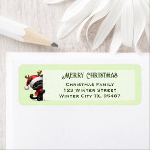 Cute Peeking Christmas Chat Retourner l'adresse Ét