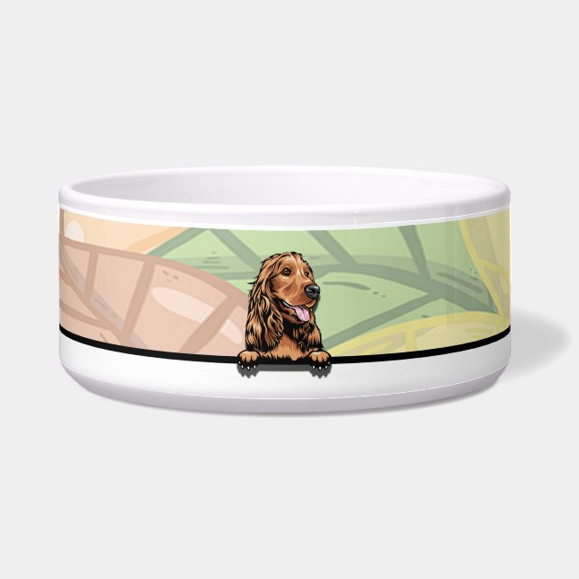Cute Peeking Cocker Spaniel, food or drink (Front)
