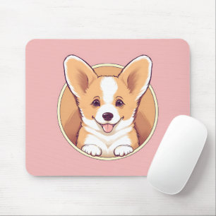 Cute Peeking Corgi Dog Mouse Pad