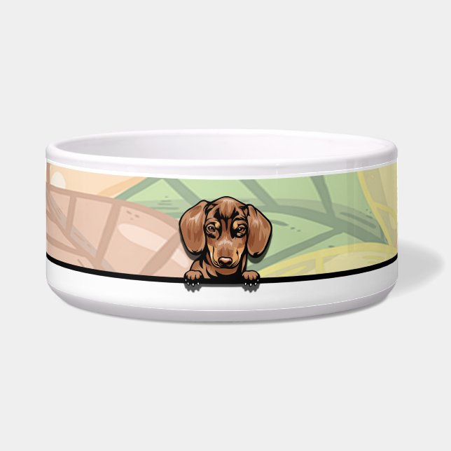 Cute Peeking Dachshund, food or drink (Front)