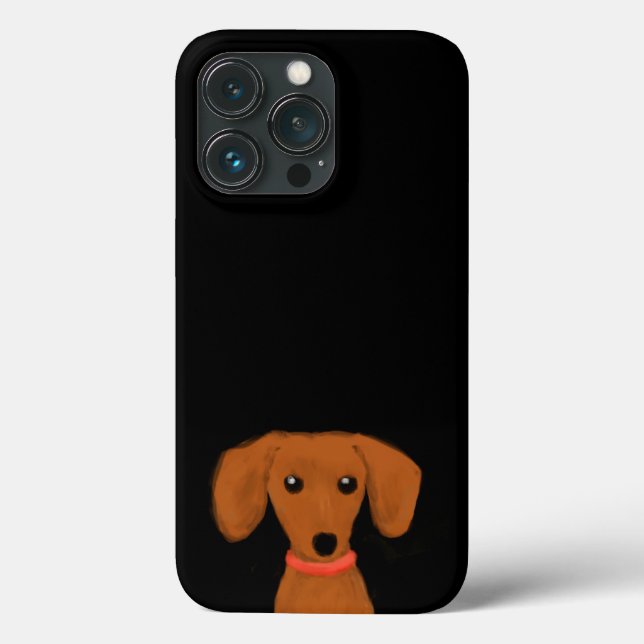 Cute Peeking Dachshund | Wiener Dog Puppy Doxie Case-Mate iPhone Case (Back)