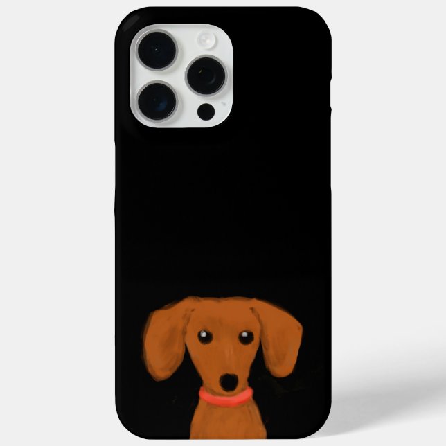 Cute Peeking Dachshund | Wiener Dog Puppy Doxie Case-Mate iPhone Case (Back)