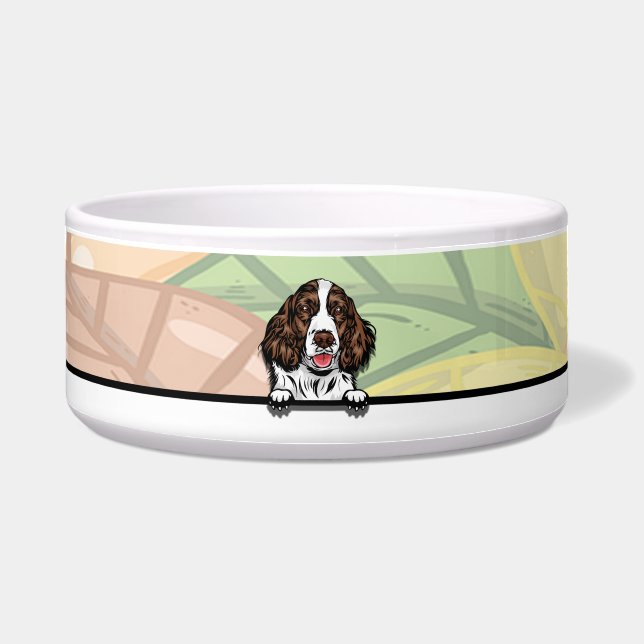 Cute Peeking English Spaniel, food or drink (Front)