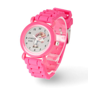 Cute peeking horse add name girls watch