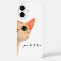 Cute Peeking Orange Tabby Cat Custom Text   