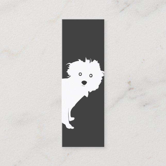 Cute Peeking Pup Mini Business Card (Front)