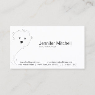 Cute Peeking Pup White Business Card