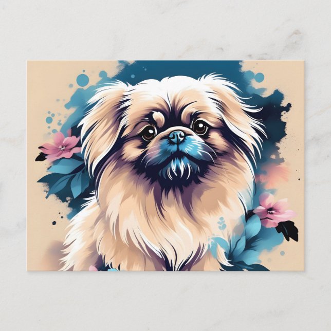 Cute Pekingese Dog Postcard (Front)