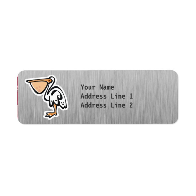 Cute Pelican; Metal-look (Front)