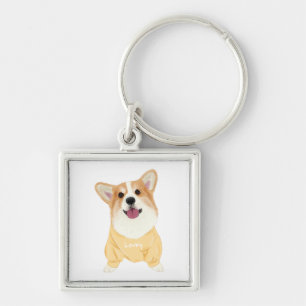 Cute Pembroke Corgi Cartoon Puppy Dog Lover Keychain