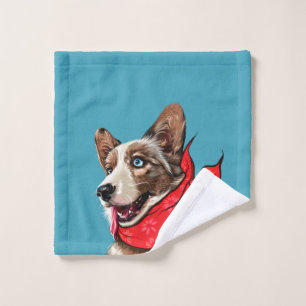 Cute Pembroke Welsh Corgi Bath Towel Set