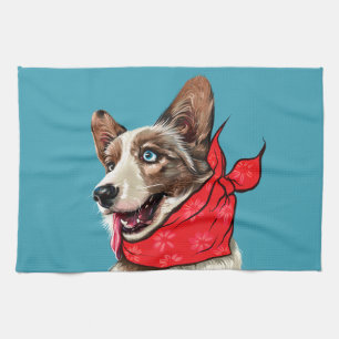 Cute Pembroke Welsh Corgi Kitchen Towel