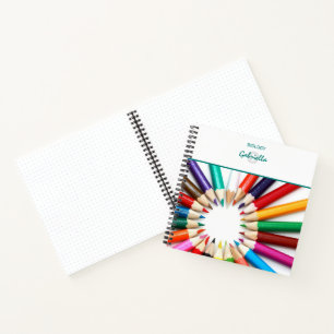 Cute Pencils Monogrammed Notebook