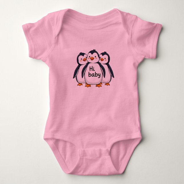 Cute Penguin Baby Bodysuit (Front)