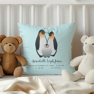 Cute Penguin Baby Nursery Throw Pillow