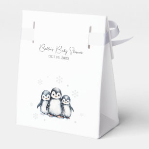 Cute Penguin Baby Shower Favor Box