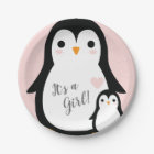 Cute Penguin Baby Shower Pink Girl