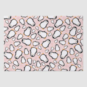 Cute Penguin Baby Shower Pink Girl Tissue Paper