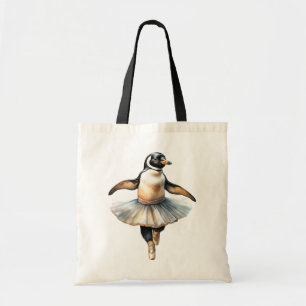 Cute penguin ballerina dancing ballet tote bag