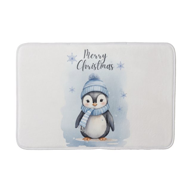 "Cute Penguin" Bath Mat (Front)