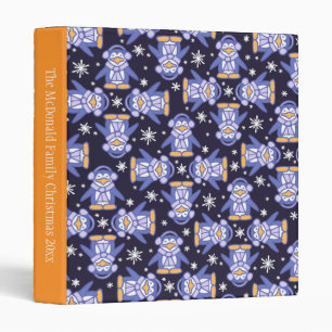 Cute penguin bird pattern Christmas holiday folder Binder