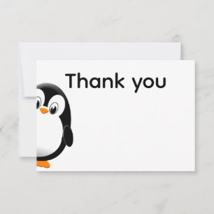 Cute Penguin Black and White   Card