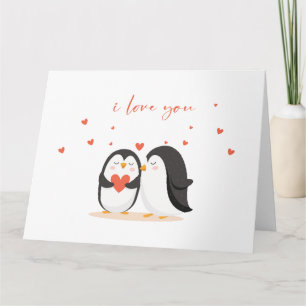 Cute Penguin Card - For Anniversary I Love You