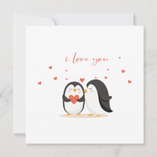 Cute Penguin Card - For Anniversary I Love You