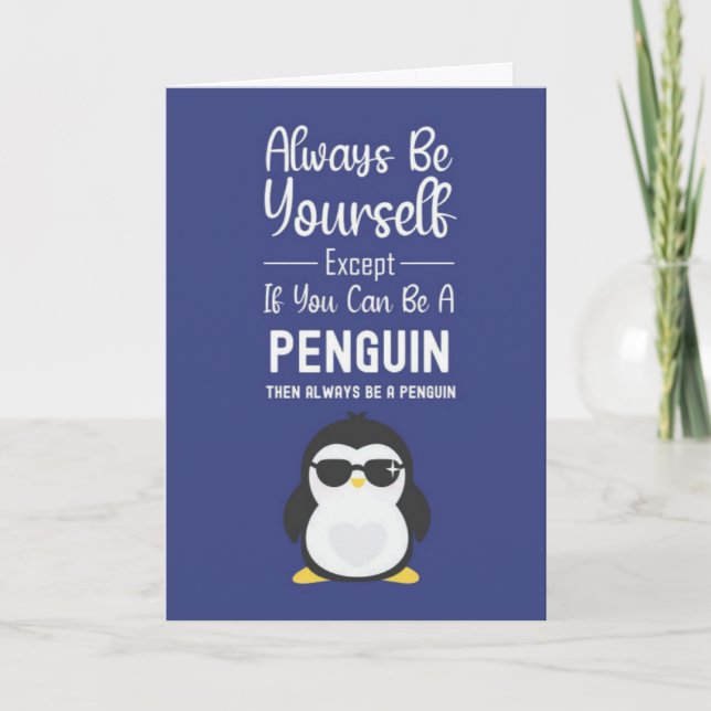Cute Penguin Cards Funny Humor Animals Snow  (Front)