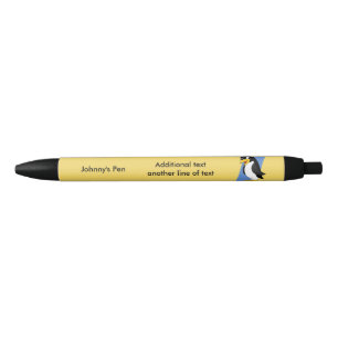 Cute penguin cartoon black ink pen
