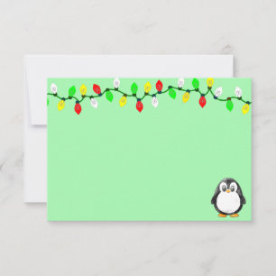 Cute Penguin Cartoon Blank Custom Christmas Card