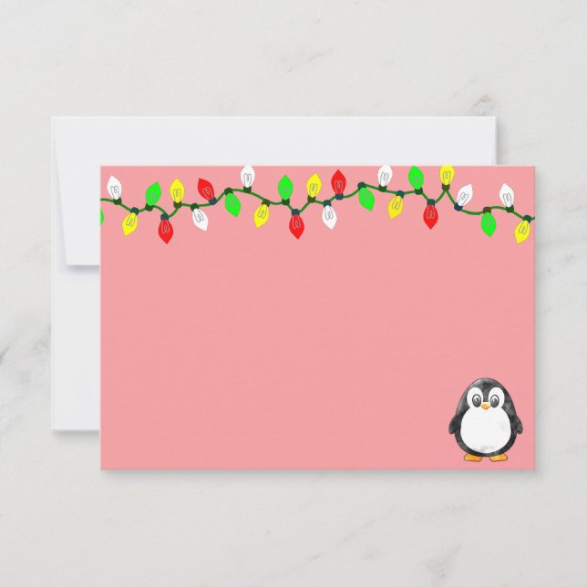 Cute Penguin Cartoon Blank Custom Christmas Card (Front)