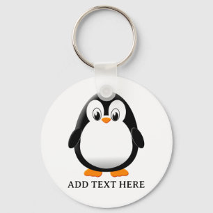 Cute Penguin Cartoon Custom Keychain
