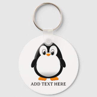 Cute Penguin Cartoon Custom Keychain