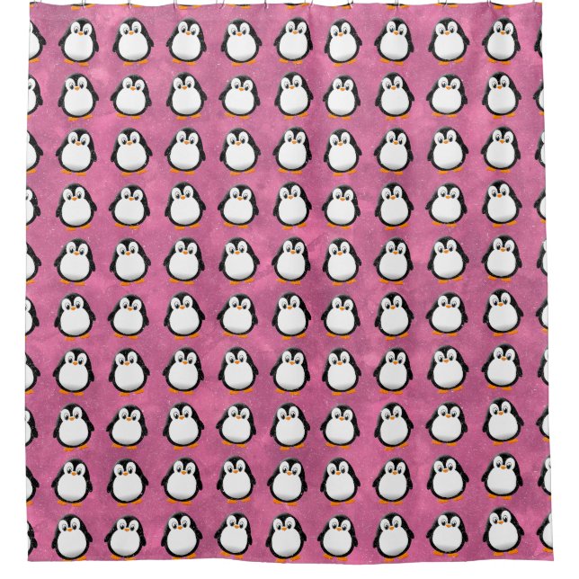 Cute Penguin Cartoon Custom Pink Watercolor (Front)