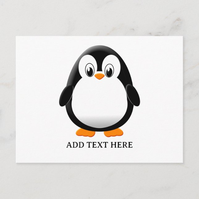 Cute Penguin Cartoon Custom Postcard (Front)