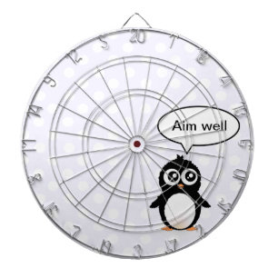 Cute penguin cartoon dartboard