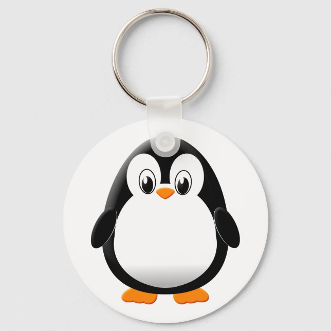 Cute Penguin Cartoon Keychain (Front)