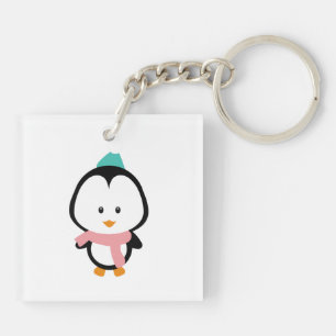 Cute penguin cartoon keychain
