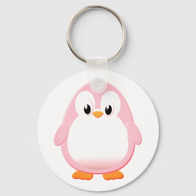 Cute Penguin Cartoon Keychain (Front)