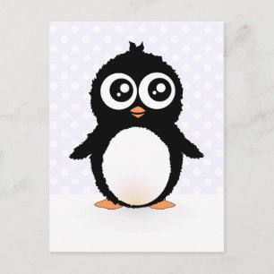 Cute penguin cartoon postcard