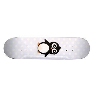 Cute penguin cartoon skateboard