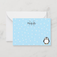 Cute Penguin Cartoon Snow Custom Monogram